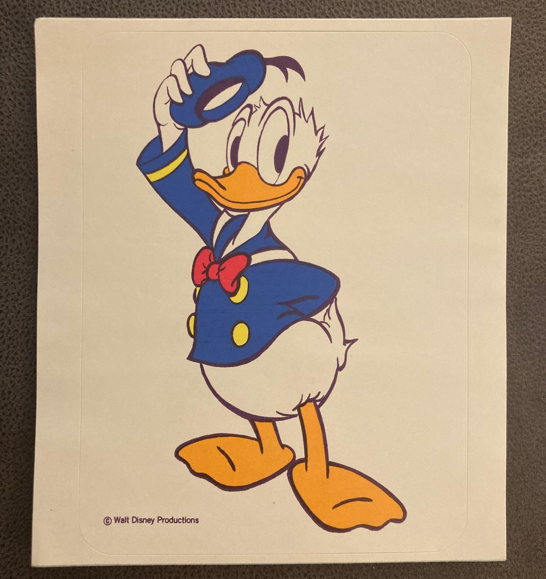 Vintage Disneys Donald Duck Large Sticker - Etsy