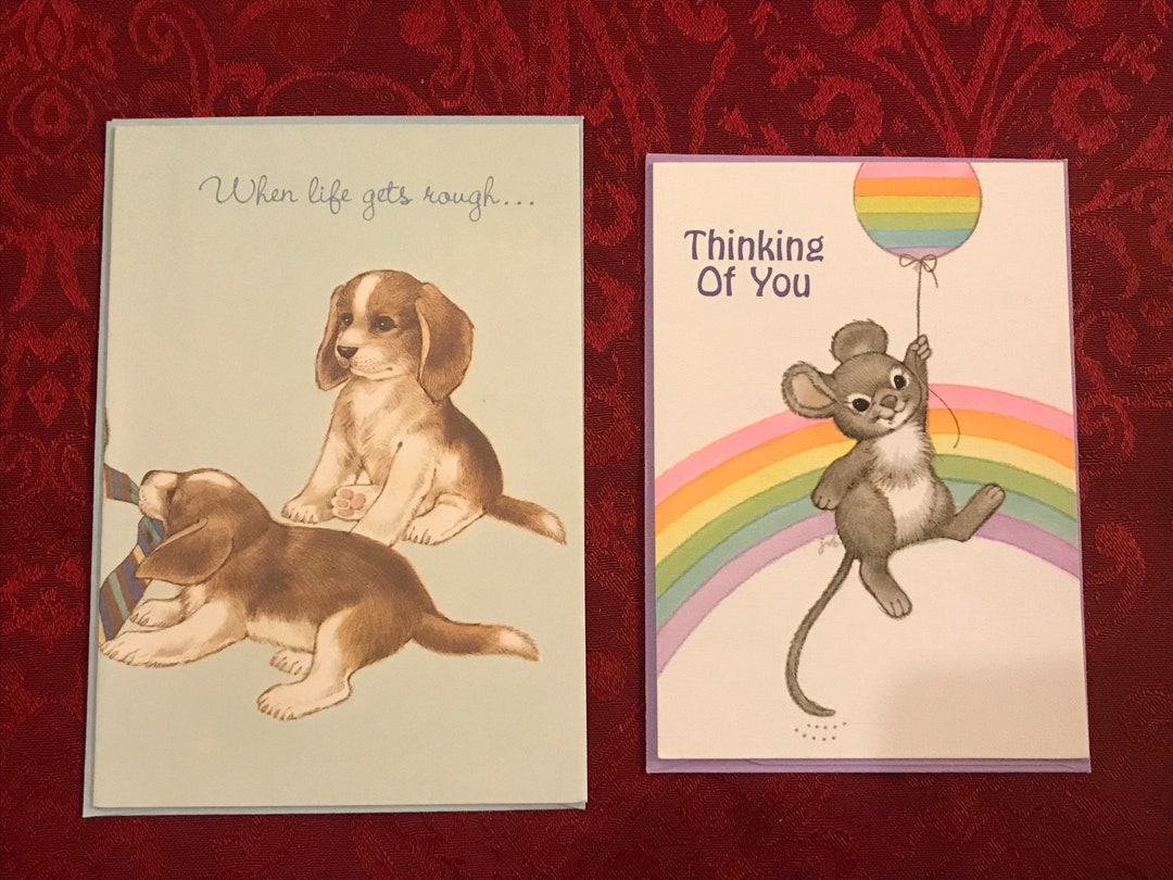 Set of 2 Vintage Gibson Greeting Cards Artist Jean V. Etsy