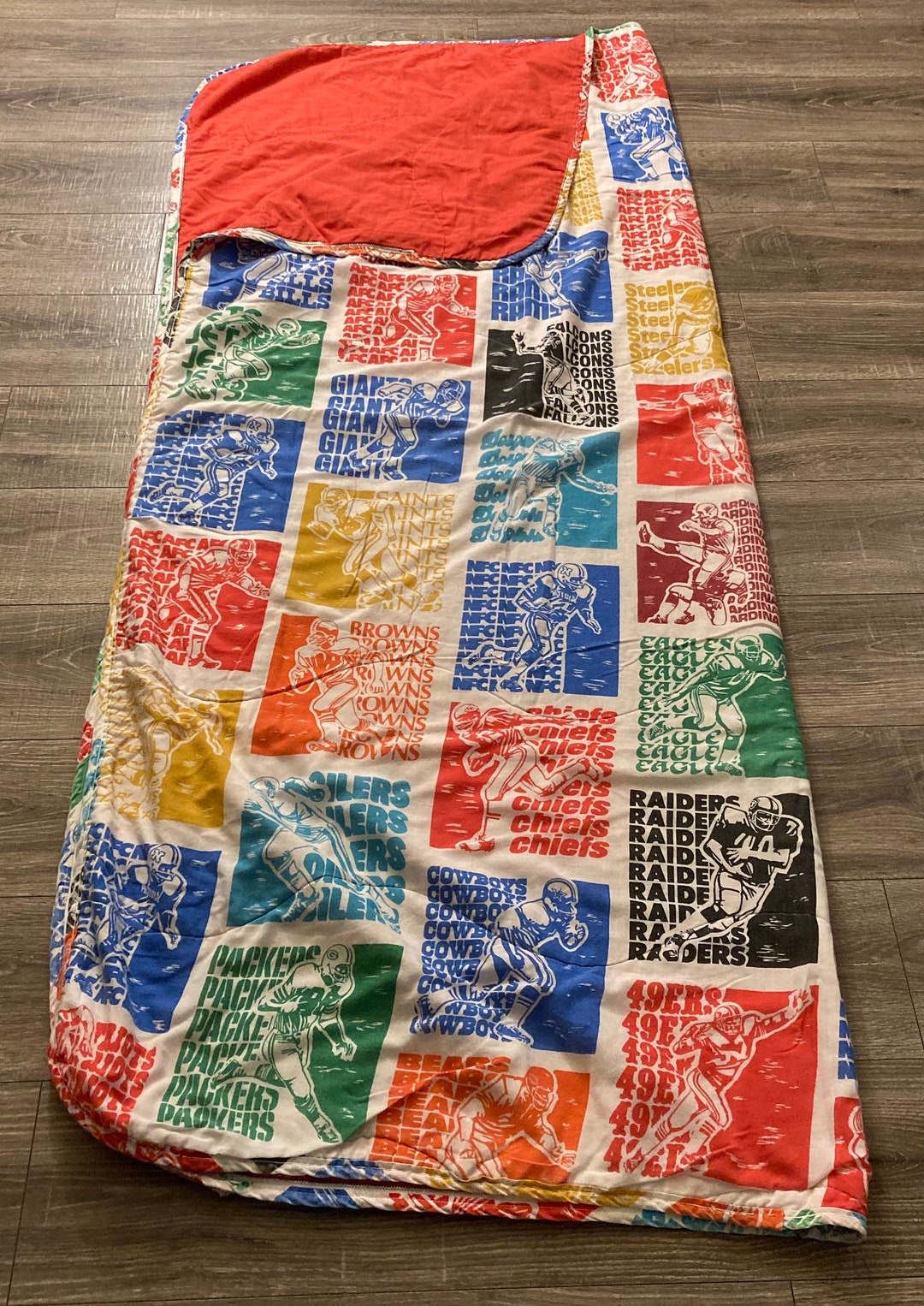 Vintage 1970s NFL Football Sleeping Bag Made by Sears Etsy