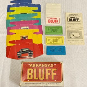 Vintage 1975 Parker Brothers BLUFF The License Plate Card Game - 99% Complete