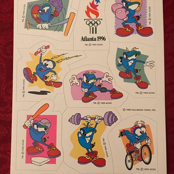 Vintage Atlanta 1996 Olympic Stickers