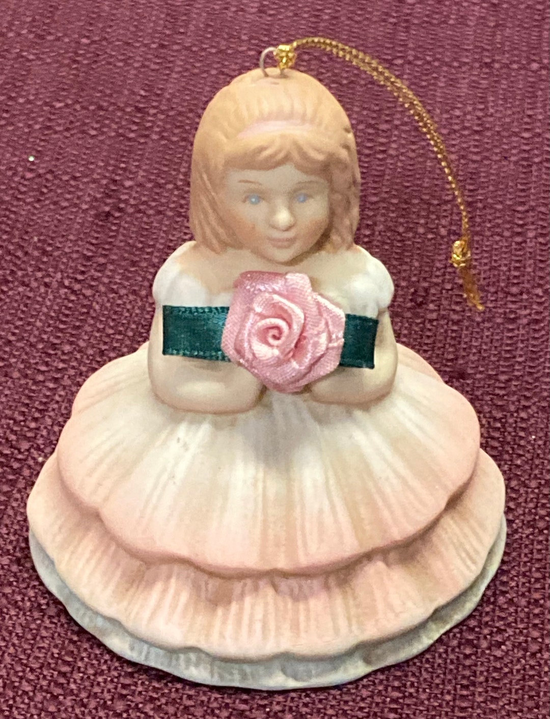 Vintage Brn Christmas Ornament Little Girl in Puffy Dress Etsy