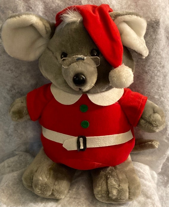 Vintage 1987 Christmas Mouse Stuffed Animal by DAKIN 16 Etsy