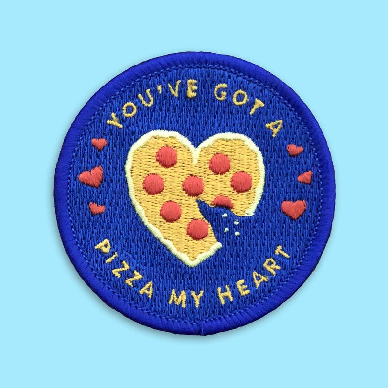 Pizza My Heart Embroidered Patch image 1