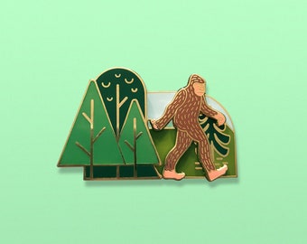 Sasquatch Sliding Enamel Pin