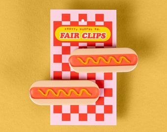 Hot Dog Hair Clip Set