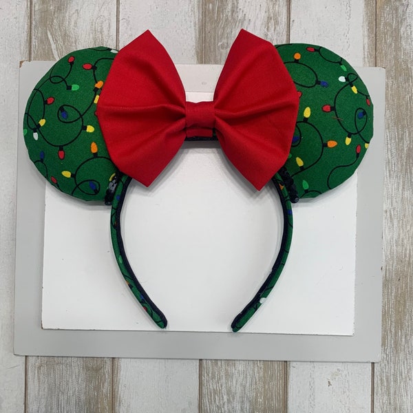 Christmas Lights  Mickey Ears. Red & Green Mickey Ears. Christmas Mickey Ears.. Red and Green MINNIE  Ears. MVMCP Ears . Christmas Ears