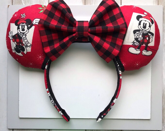 Mickey Christmas Ears. Minnie Christmas Ears. Holiday Mickey Etsy
