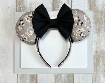 Oreilles classiques Disney Steamboat Willie Mickey, oreilles classiques Disney World Doodle Minnie, oreilles Steamboat Willie. 100 ans d'oreilles magiques