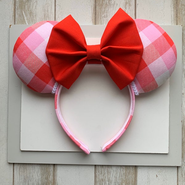 Valentine Mickey Ears . Valentine Minnie Ears . Plaid Valentine Ears. Plaid Mickey Ears. Plaid Minnie Ears