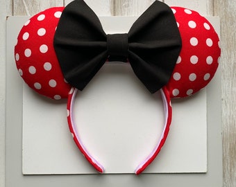 Minnie Mouse Inspired Ears, Mickey Ears, polka dot Minnie ears . Polka dot mouse ears