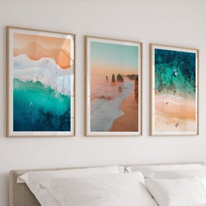 Australian Beaches Prints - Set of 3 | Wall Art Canvas Print Ocean Photography, Ocean Print, Ocean Wall Art, Beach Print