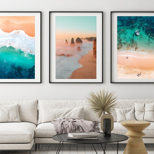 Australian Beaches Prints Set of 3 Wall Art Canvas Print Etsy