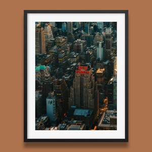 The New Yorker Print | Manhattan Skyline Wall Art, NYC poster, Manhattan Downtown NY Print