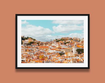 Lisbon Rooftops Print: Alfama District, Portugal Cityscape