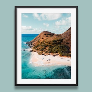 Hawaii Print | Paradise on Mokulua Art Print, Hawaii Ocean wall art, Oahu Print, Little Island, Original Art by Peter Yan
