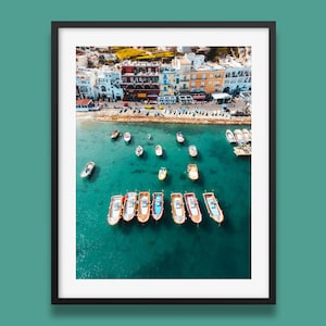 Impresión de la Costa Amalfitana / Capri Marina Grande, Italia, Póster de Playa Italiana, Fotografía Original de Peter Yan
