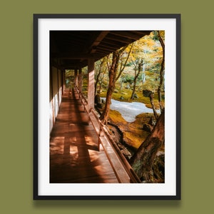 Japanischer Garten Print | Japanischer Gartendruck | Alte Garten Bäume Wand Kunst | Altes Haus in Japan Poster