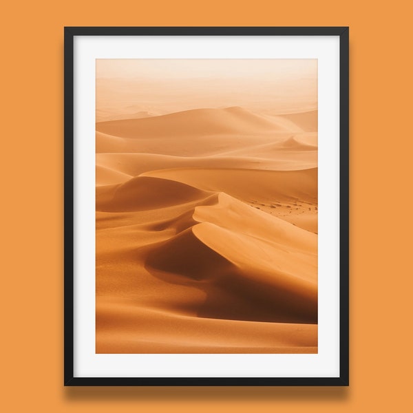 Impression photo du désert d’Arabie verticale, Orange Sand Dunes Wall Art, Désert d’Arabie saoudite 12x16, 16x20, 18x24, 24x36 pouces