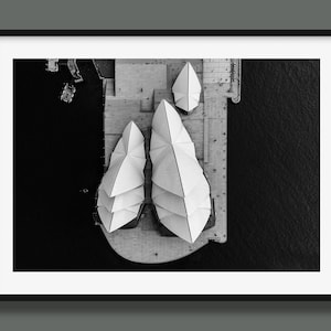 Sydney Black and White Print | Sydney Opera House From Above Poster, Sydney Wall Art Print, Original photography print from Australia