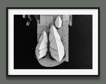 Sydney Black and White Print | Sydney Opera House From Above Poster, Sydney Wall Art Print, Original photography print from Australia