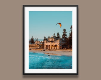 Cottesloe Beach Print | Perth Poster, Western Australia Artwork, Ocean Wave Print, Coastal Wall Art, Original Photography by Peter Yan