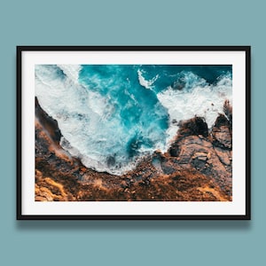 Australischer Ozean Poster | Meereswellen Druck, Strand Poster, Strand Poster, Strand Poster aus Western Australia