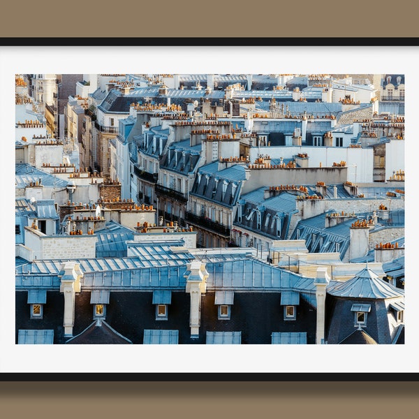 Rooftops of Paris Print - Parisian building print, Paris Architecture Wall Art Print, High-resolution, Horizontal print of Paris