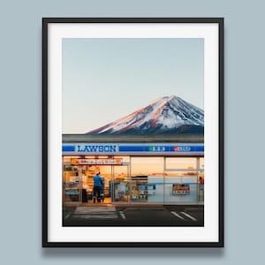 Mt Fuji Lawson kawaguchiko Print Portrait | Mt Fuji Original Art Print, Japanese Store Aesthetic print, Japan landscape photo by Peter Yan