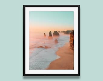 12 Apostles Wall Art Print – Coastal Photography Poster, Great Ocean Road Beach Decor (Unframed)