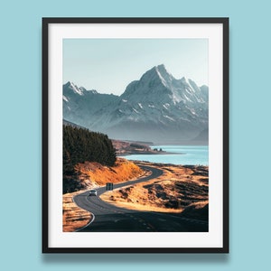 New Zealand Print | Mt Cook Print | Mountain landscape Wall Art | Original photography from Lake Pukaki