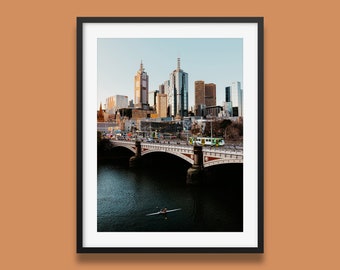 Melbourne City Print | Melbourne Princes Bridge, Federation Square, Melbourne Tram, City Skyline Wall Art | Original Photo by Peter Yan