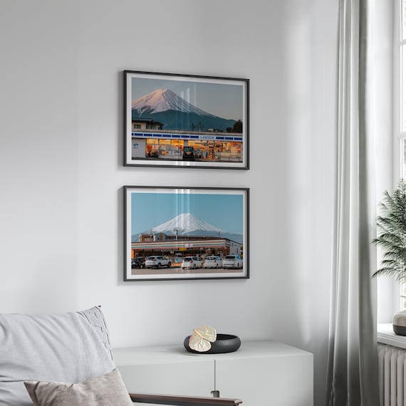 Japan Mt Fuji Prints - Set of 2 | Iconic Lawson Store and 7