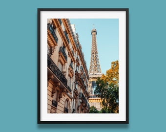 Paris Alley Eiffel Tower Print II - Parisian building architecture Wall Art, France Photography Print, Photography of Paris. Original Art.