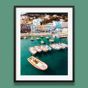Capri Marina Print: Amalfi Coast Boats, Italy Wall Art
