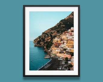 Impresión de Positano: Fotografía de la costa de Amalfi, arte mural italiano