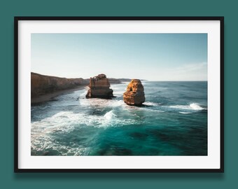 Great Ocean Road Print, Australia Coast Wall Art, Beautiful ocean poster from Gibson Steps, Victoria Australia