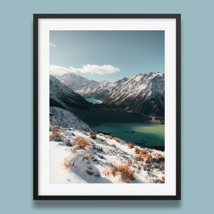 Sealy Tarns Print: Mount Cook Landscape, New Zealand Wall Art