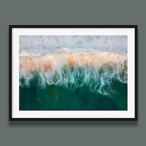 Ocean Print | Ocean Wave Print, Aerial photography coastal poster, beach wall art from Melbourne Australia
