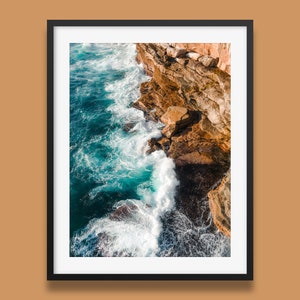 Sydney Coastal Cliff Wand Kunstdruck – Meereswellen Fotografie Poster