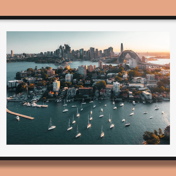 Sydney Kunstdruck | Sydney Harbour, Australien Foto Wand Kunstdruck, Sydney Opera House Print