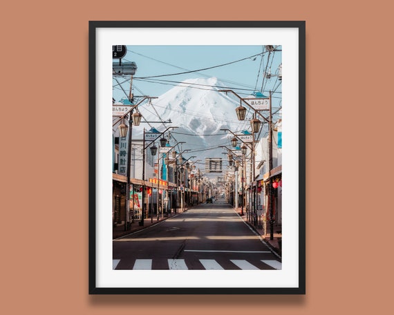 Mt Fuji Honcho Street Original Art Print, Japan Print, Japan