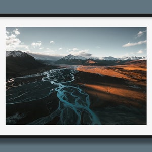 Braided Riverbed Aerial Print | Lake Tekapo, New Zealand