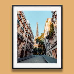 Paris Alley Eiffel Tower Print - Parisian building architecture Wall Art, France Photography Print, Photography of Paris. Original Art.