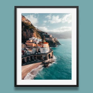 Amalfi Coast Print | Atrani Sunrise, Italy, Amalfi Coast Print, Italian Beach Poster, Original Photography Wall Art By Peter Yan
