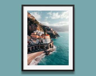 Amalfi Coast Sunrise Print: Atrani, Italy Photography Wall Art