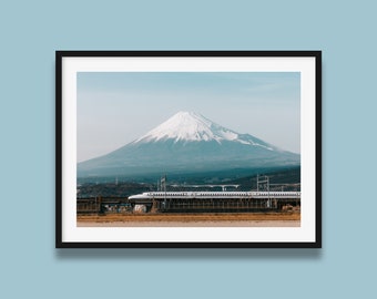 Japan-Druck | Mt Fuji Shinkansen Original Kunstdruck, Japan Landschaft Foto, Original Foto von Peter Yan