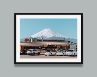 Japon 7-11 Fuji Impression | Impression d'art originale du mont Fuji, impression esthétique de magasin japonais, photo de paysage du Japon par Peter Yan