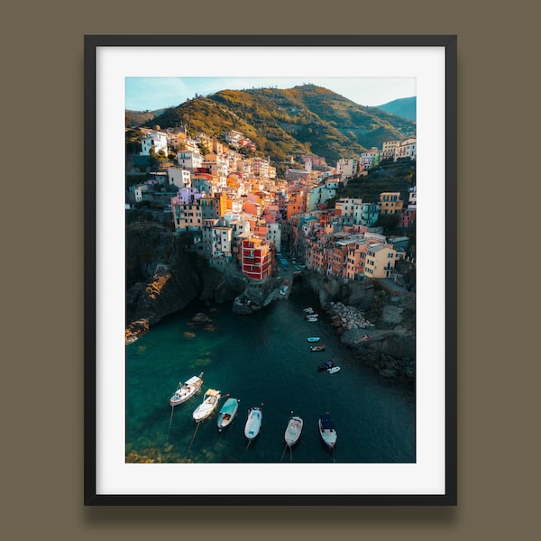 Italie Impression | Riomaggiore Sunrise 1, affiche des Cinque Terre, littoral italien, impression d'art mural photographie originale par Peter Yan