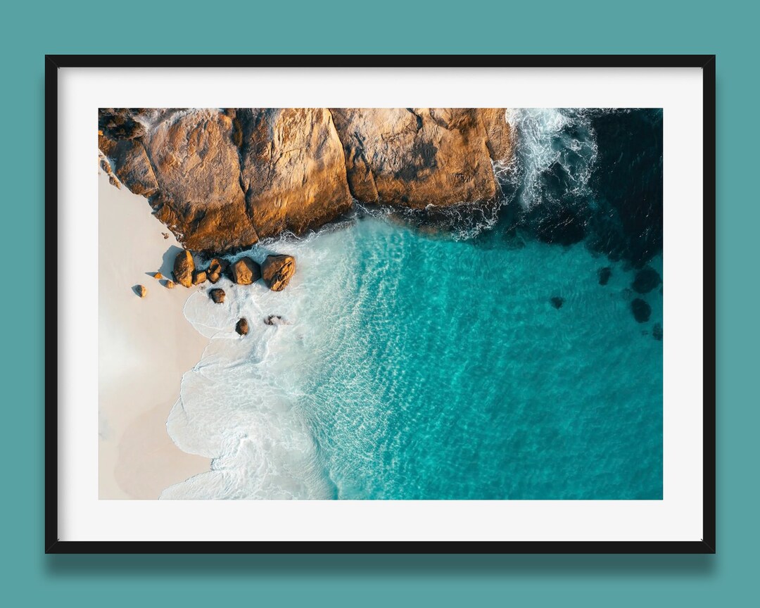 Australian Beach Print Blue Water Print, Little Beach Artwork, Western